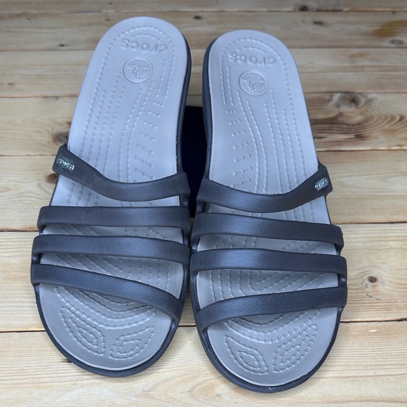 CROCS Shoes - CROCS Dark Gray Strappy Sandals Sz 7W